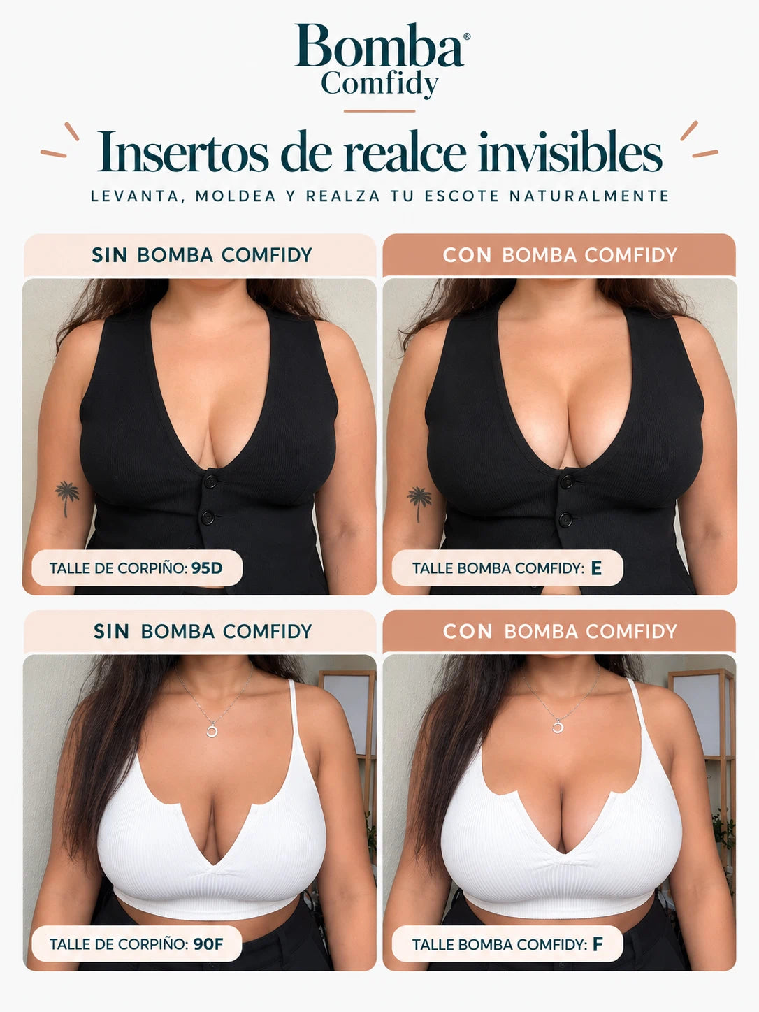 BombaBra® | Insertos adhesivos de realce invisible