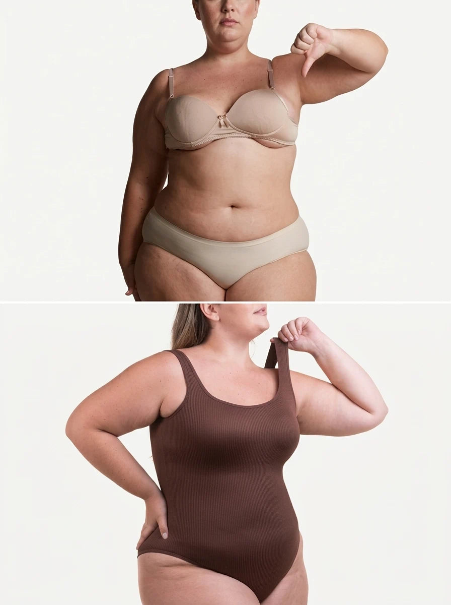 SiluetaBody® | Body moldeador acanalado con abertura higiénica